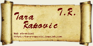 Tara Rapović vizit kartica